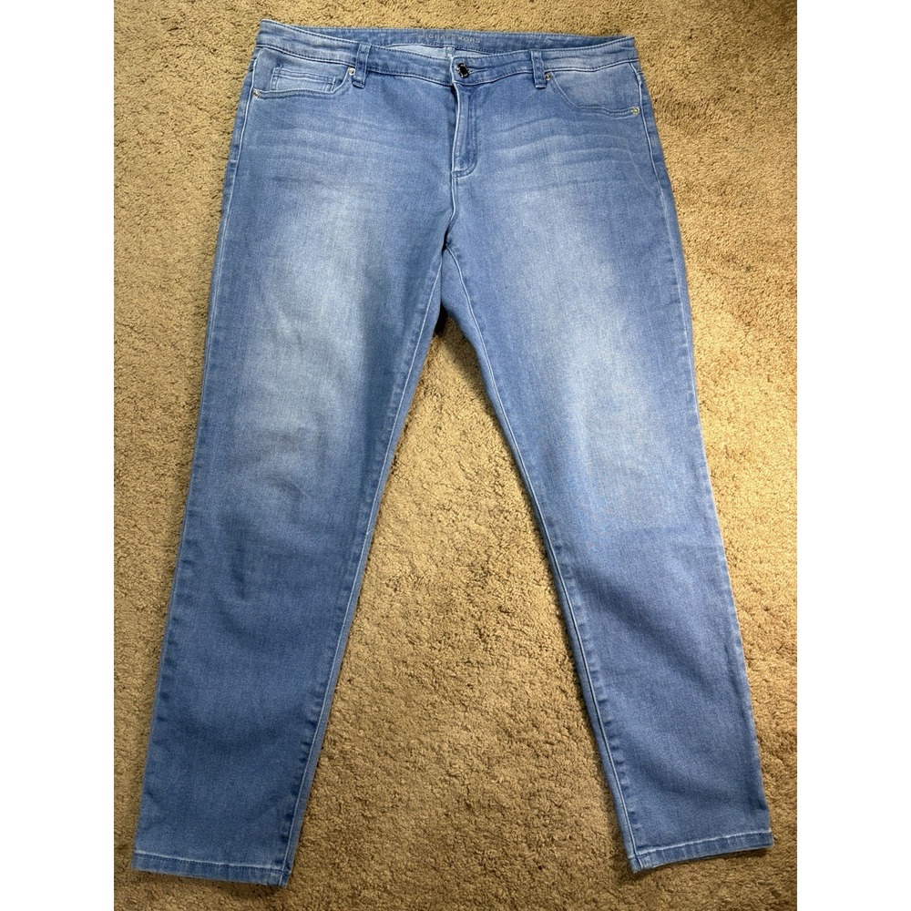 Michael Kors Ankle Jeans Women 14 Light Blue Denim Stretch Mid Rise Designer